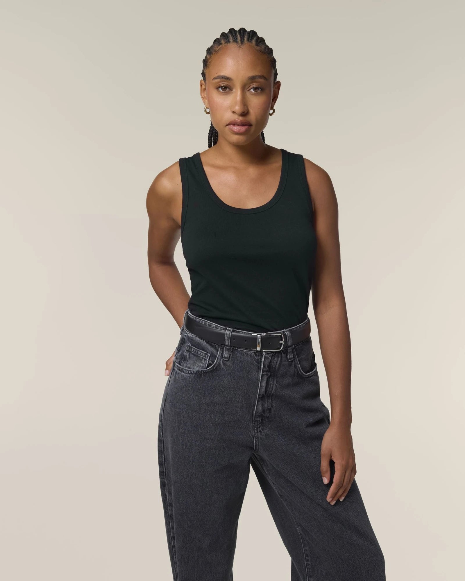 Damen Tanktop Bio-Baumwolle Stanley/Stella Ava zum Personalisieren - Schwarz